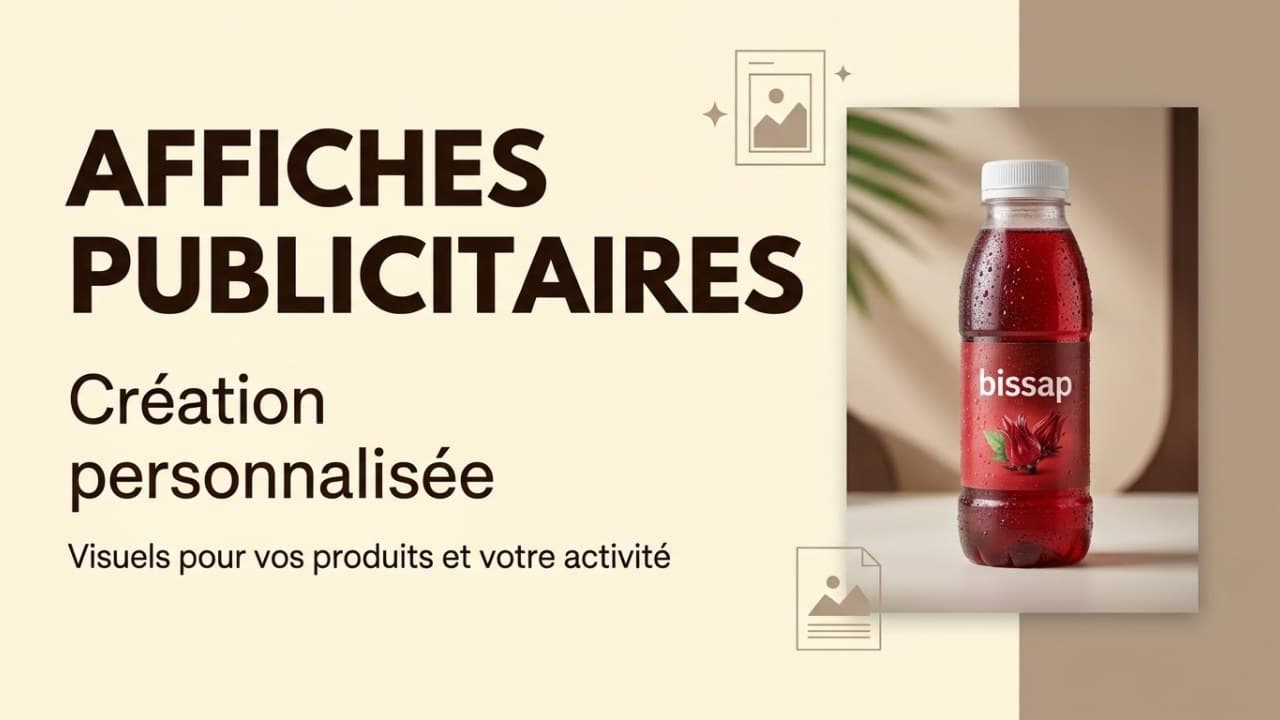 Affiche publicitaire pro - Design premium + Logo inclus