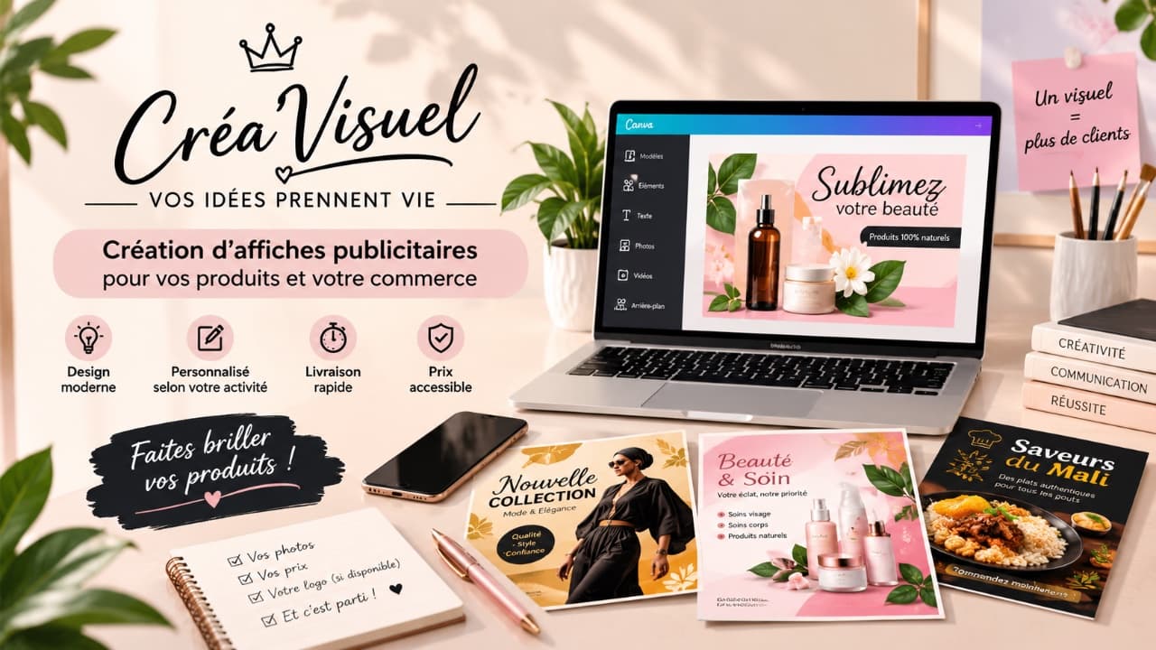 Création d'affiches publicitaires pour vos produits et votre commerce